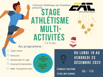 Inscription Stage Vacances de Noël 2022