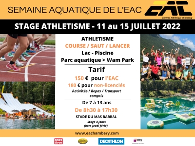 Stage athlétisme et activités aquatiques