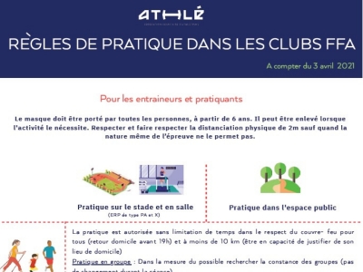 #information-COVID Ministère des Sports et FFA